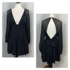 Mara Hoffman Silk Chiffon Open Back Backless Mini Dress Small